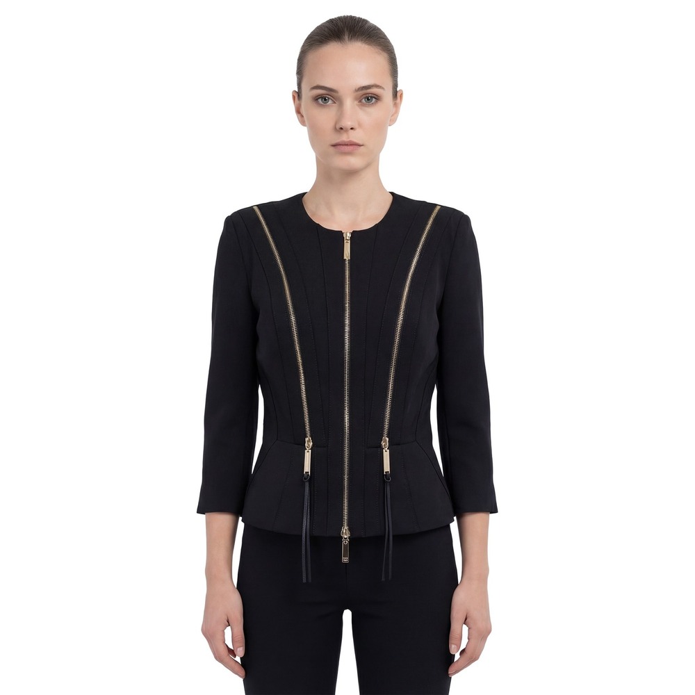 Elisabetta Franchi Women's Tailored Jacket / Corset-Style Blazer – Black – IT 42